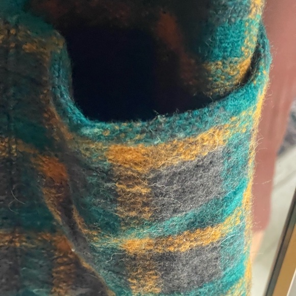 Rachel Zoe Hunter Green and Brown Plaid Wool-Blend Blazer Jacket Coat - Picture 9 of 10